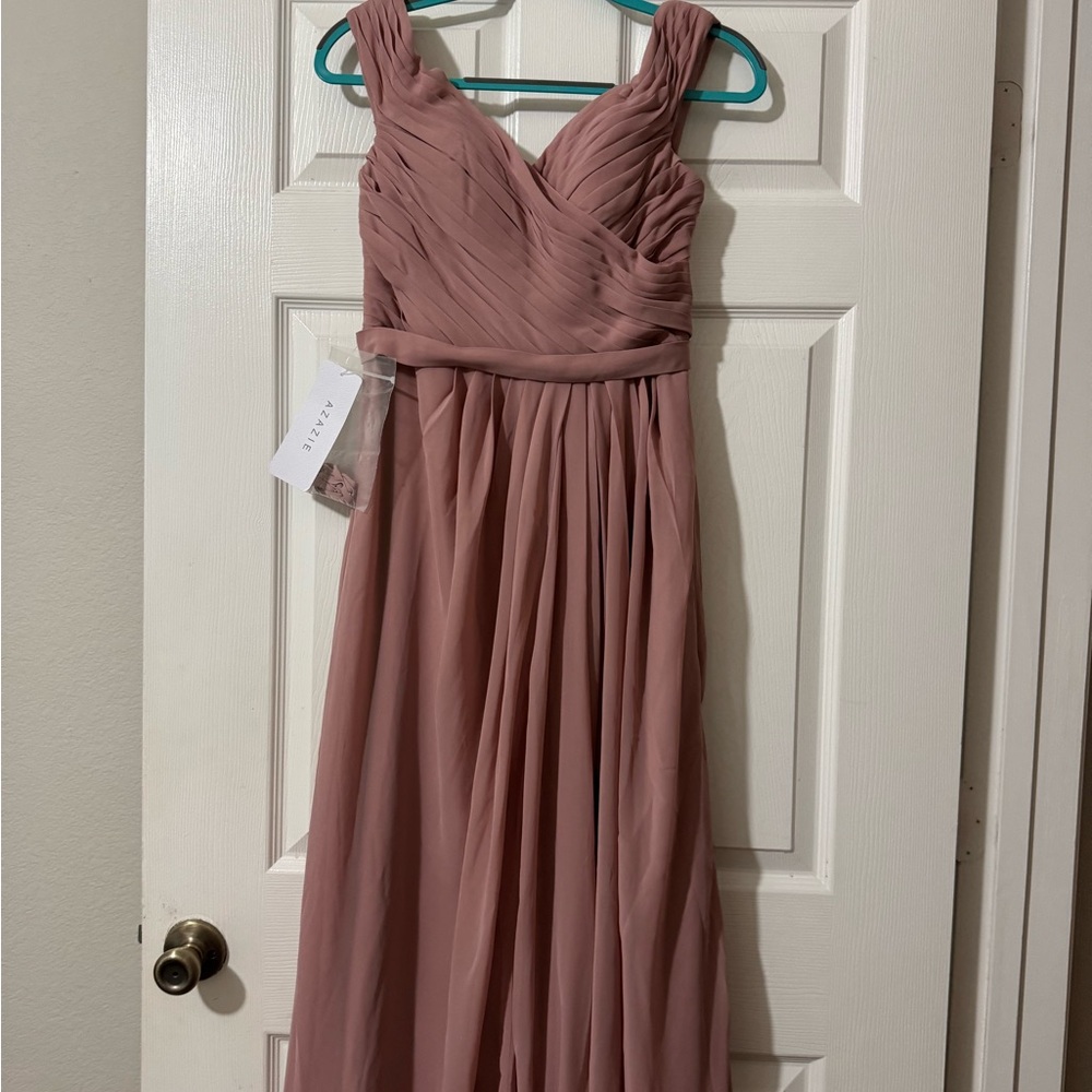 Azazie Dusty Rose Chiffon Gown